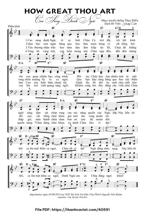 How Great Thou Art – Cao sang danh Ngài - Lm. Giang Tâm (Nhạc Ngoại, lời Việt) - trang 1