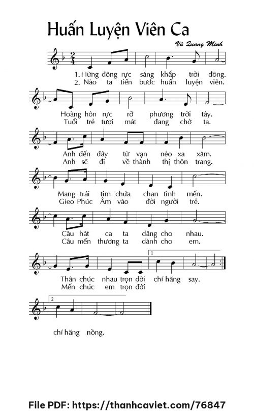 Huấn Luyện Viên Ca - Vũ Quang Minh - trang 1