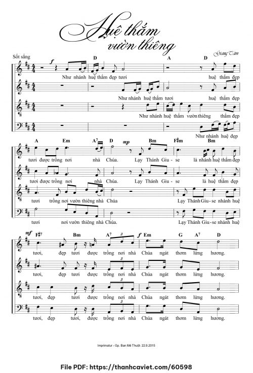 Huệ thắm vườn thiêng - Lm. Giang Tâm - trang 1