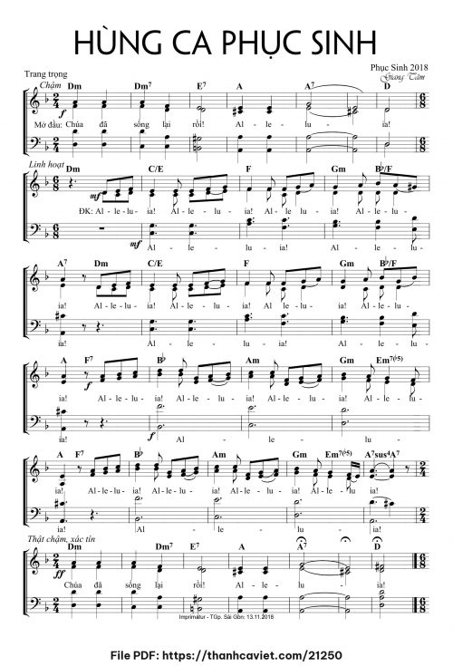 Hùng ca Phục Sinh - Lm. Giang Tâm - trang 1