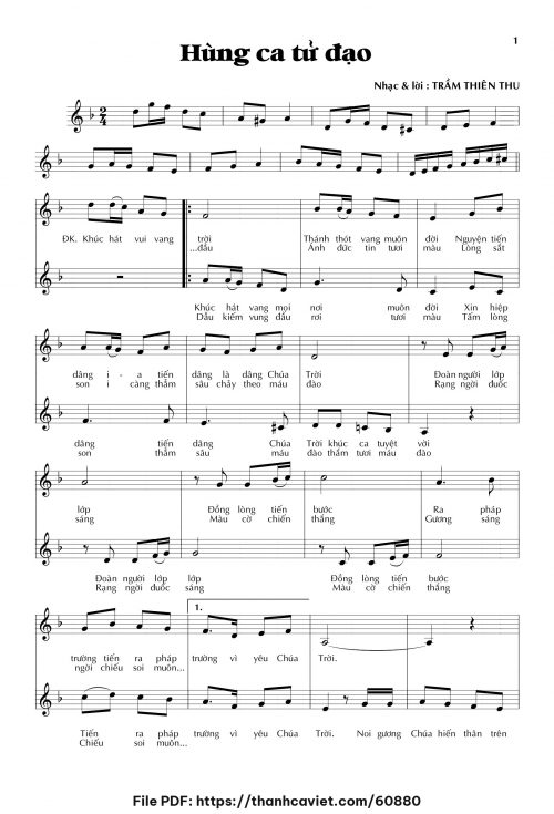 Hùng ca tử đạo - Trầm Thiên Thu - trang 1
