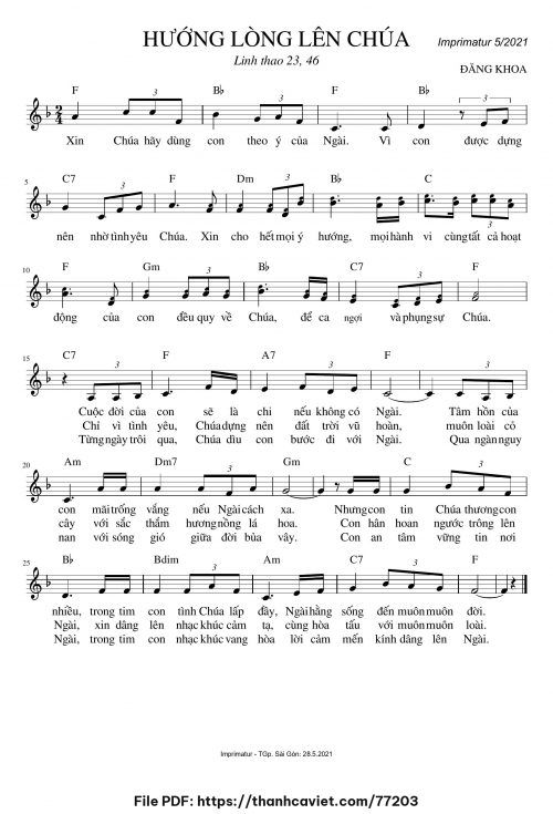 Hướng lòng lên Chúa - Đăng Khoa - trang 1
