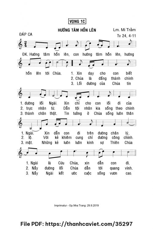 Hướng tâm hồn lên - Lm. Mi Trầm - trang 1
