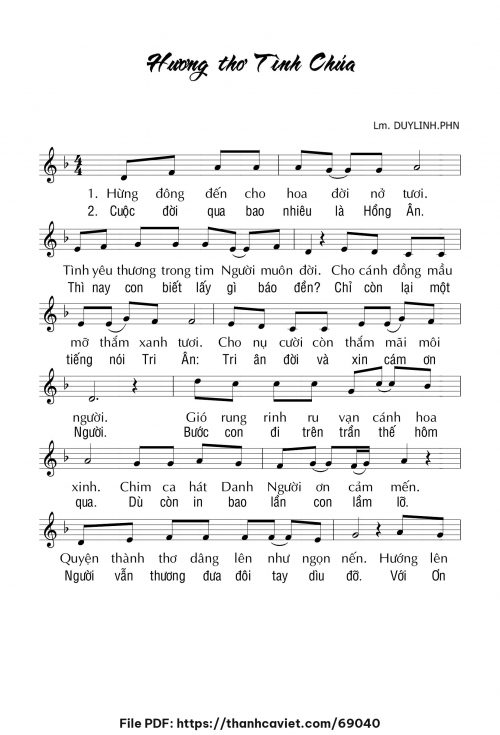 Hương thơ tình Chúa - Lm. DUYLINH.PHN - trang 1