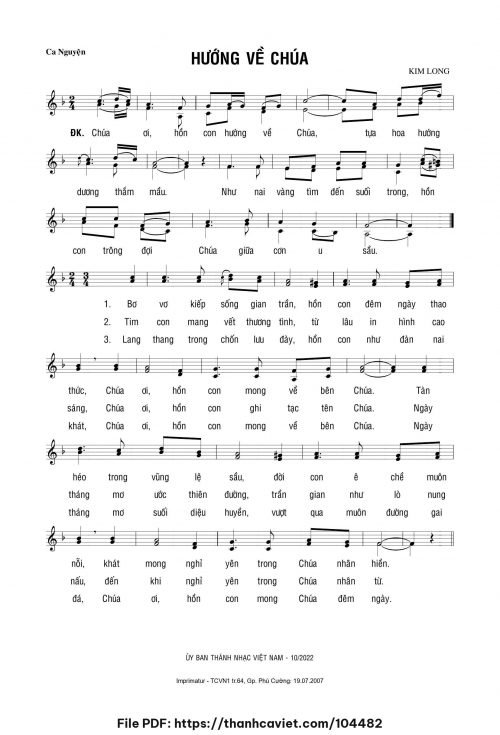 Hướng về Chúa - Lm. Kim Long - trang 1