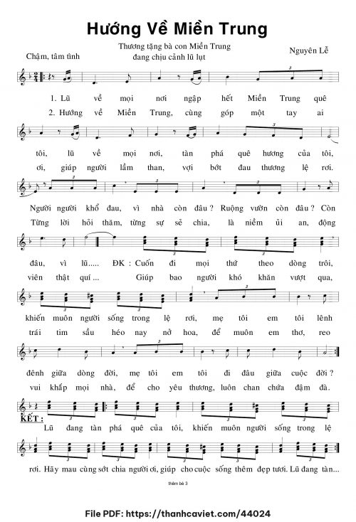 Hướng về miền Trung - Lm. Nguyên Lễ - trang 1