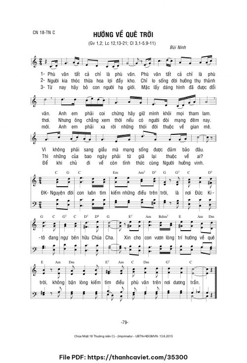 Hướng về quê trời - Lm. Bùi Ninh - trang 1