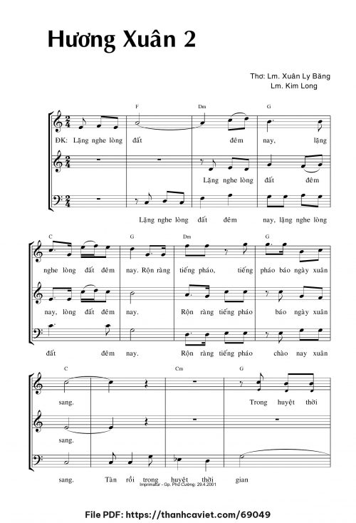 Hương xuân 2 - Lm. Kim Long - ĐÔ. Xuân Ly Băng - trang 1