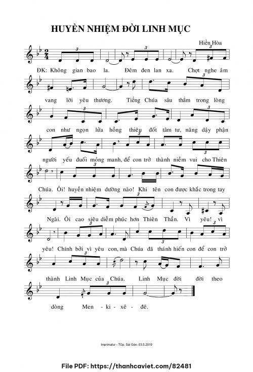 Huyền nhiệm đời Linh mục - Sr. Hiền Hòa - trang 1
