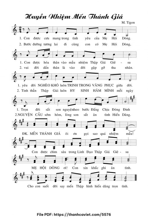 Huyền nhiệm Mến Thánh Giá - Sr. M. Tigon - trang 1