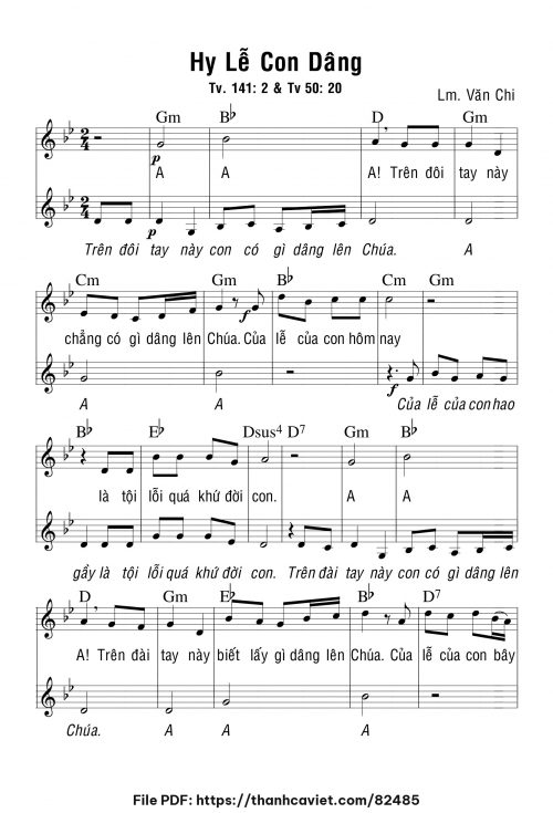 Hy lễ con dâng - Lm. Văn Chi - trang 1