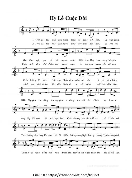 Hy lễ cuộc đời - Chưa biết - trang 1