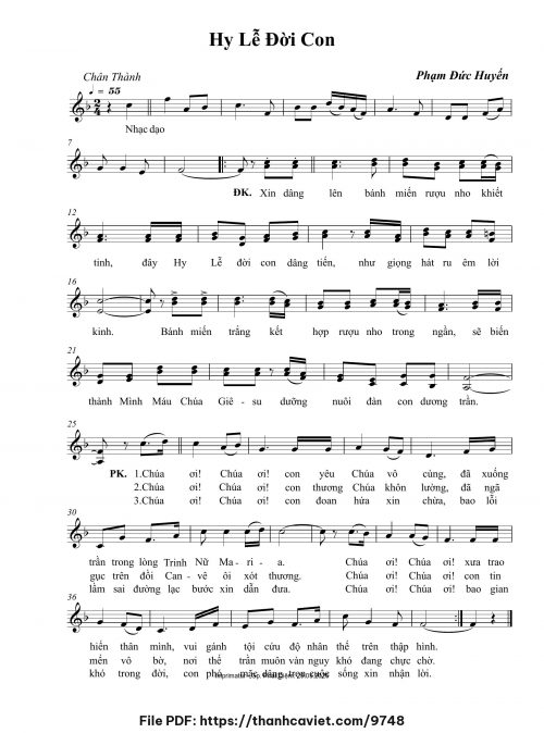 Hy lễ đời con - Phạm Đức Huyến - trang 1
