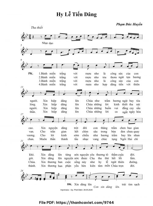 Hy lễ tiến dâng - Phạm Đức Huyến - trang 1