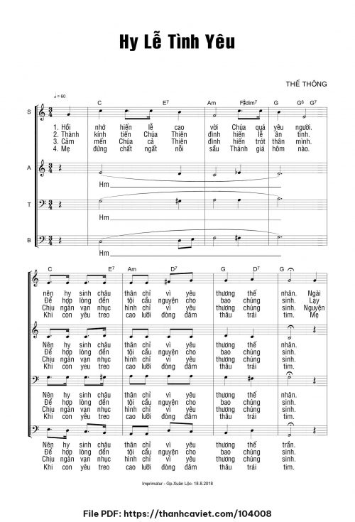 Hy lễ tình yêu - Thế Thông - trang 1