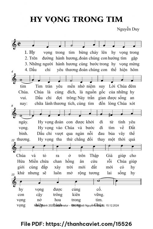 Hy vọng trong tim - Lm. Nguyễn Duy - trang 1