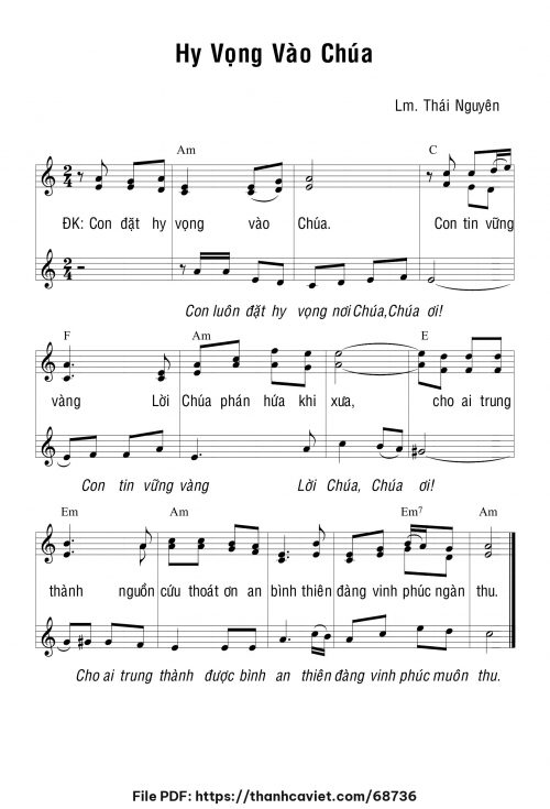 Hy vọng vào Chúa - Lm. Thái Nguyên - trang 1