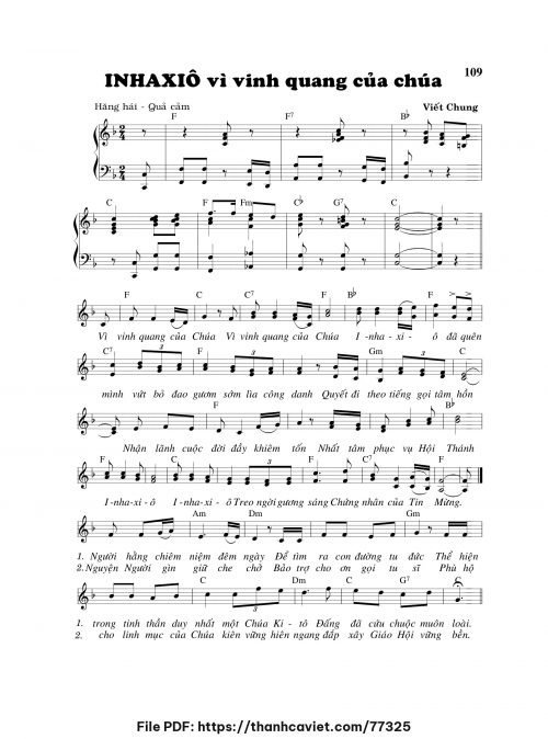 Inhaxiô vì vinh quang của Chúa - Viết Chung - trang 1
