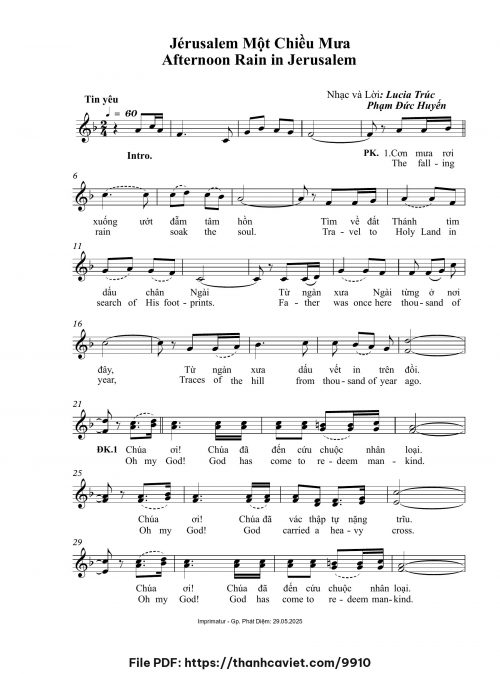 Jerusalem một chiều mưa - Phạm Đức Huyến - Lucia Trúc - trang 1