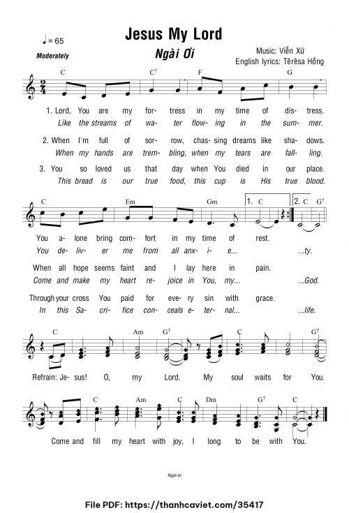Jesus My Lord - Viễn Xứ (English lyrics: Têrêsa Hồng) - trang 1