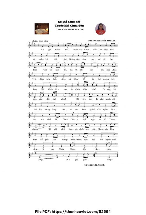 Kẻ giả Chúa tới trước khi Chúa đến - Trần Kim Lan - trang 1