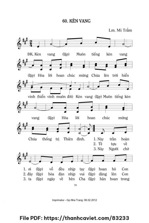 Kèn vang - Lm. Mi Trầm - trang 1