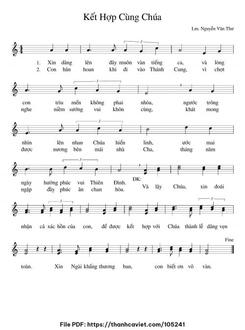 Kết hợp cùng Chúa - Lm. Nguyễn Văn Thư - trang 1