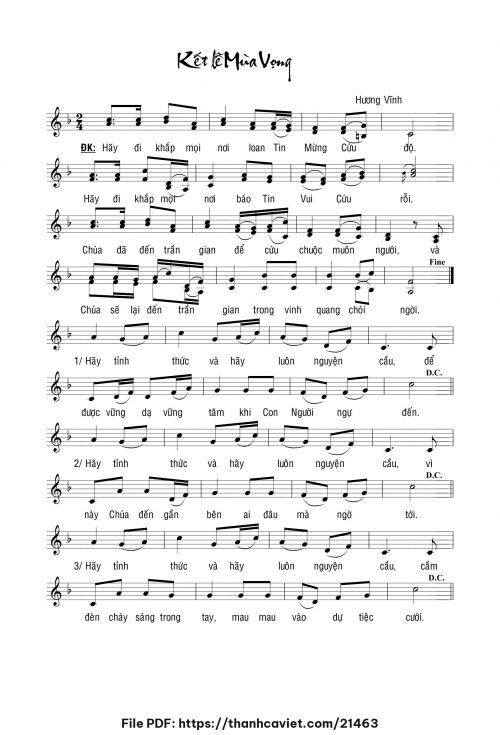 Kết lễ Mùa Vọng - Hương Vĩnh - trang 1