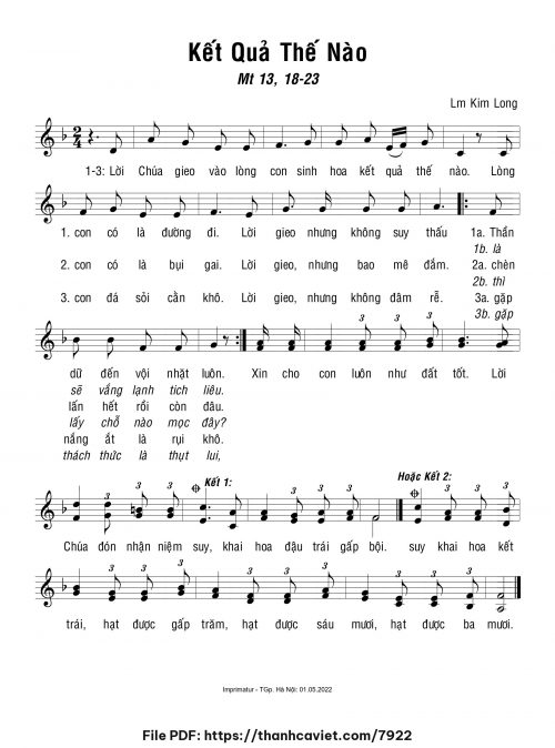 Kết quả thế nào - Lm. Kim Long - trang 1