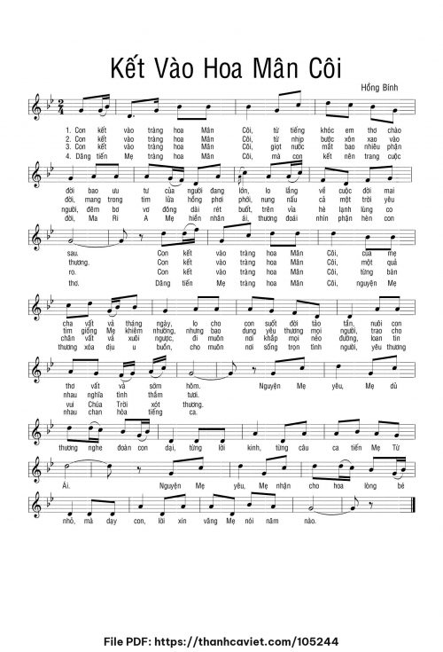 Kết vào hoa Mân Côi - Hồng Bính - trang 1