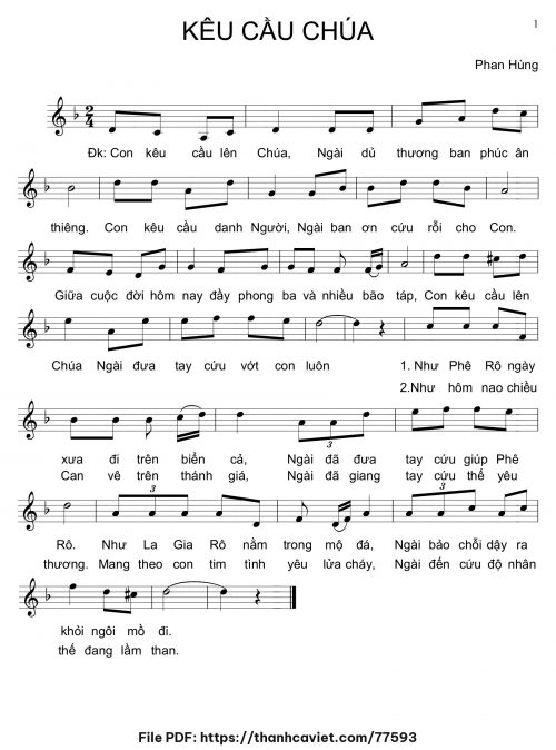 Kêu cầu Chúa - Phan Hùng - trang 1