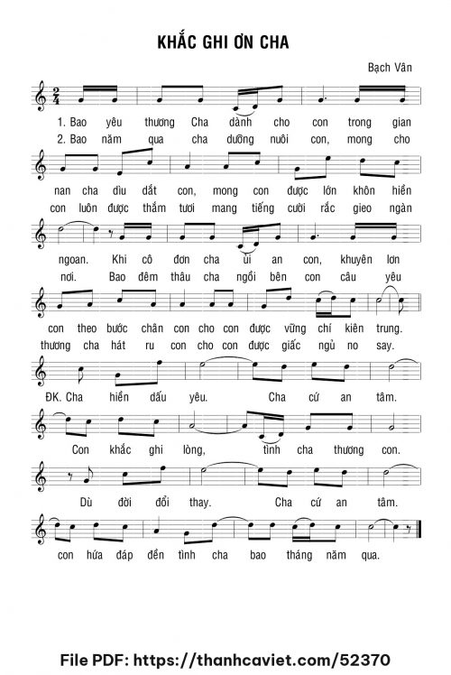 Khắc ghi ơn cha - Lm. Bạch Vân - trang 1