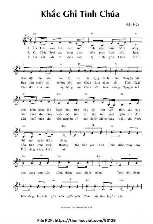 Khắc ghi tình Chúa - Sr. Hiền Hòa - trang 1