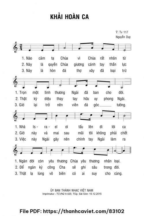Khải hoàn ca - Lm. Nguyễn Duy - trang 1