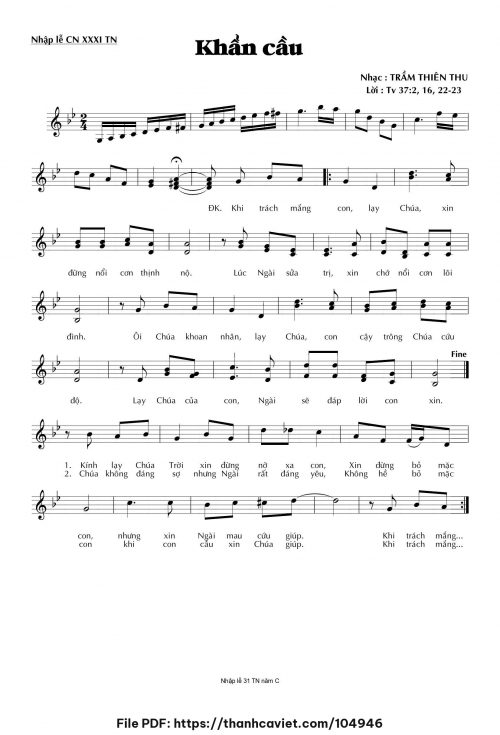 Khẩn cầu - Trầm Thiên Thu - trang 1