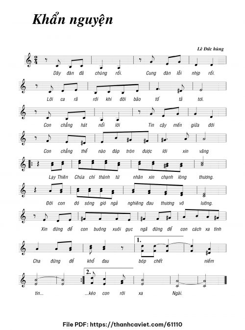 Khẩn nguyện - Lê Đức Hùng - trang 1