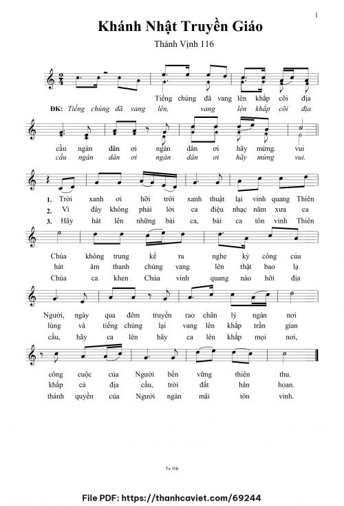 Khánh Nhật Truyền Giáo - Thanh Nhàn - trang 1