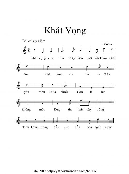 Khát vọng - Sr. Têrêsa - trang 1