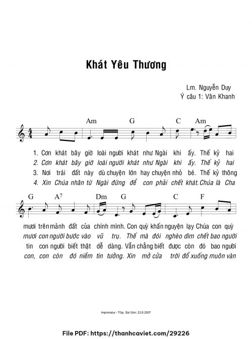 Khát yêu thương - Lm. Nguyễn Duy - trang 1
