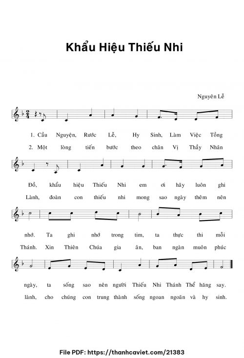 Khẩu hiệu Thiếu nhi - Lm. Nguyên Lễ - trang 1