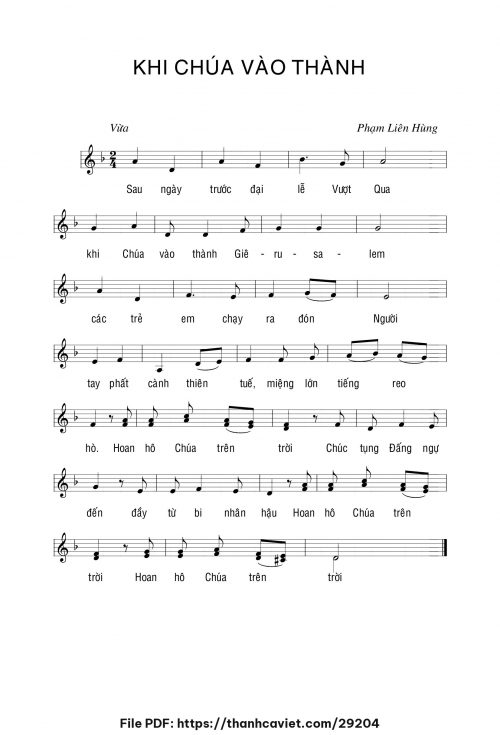 Khi Chúa vào thành - Lm. Phạm Liên Hùng - trang 1