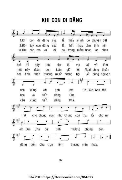 Khi con đi dâng - Chưa biết - trang 1