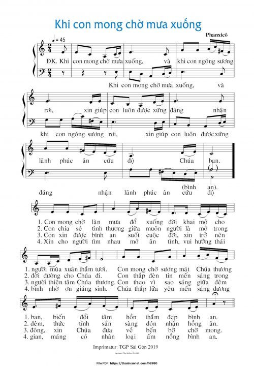Khi con mong chờ mưa xuống - Phanxicô - trang 1