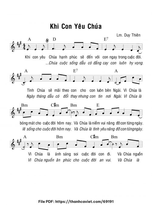 Khi con yêu Chúa - Lm. Duy Thiên - trang 1