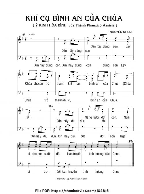 Khí cụ bình an của Chúa - Nguyên Nhung - trang 1