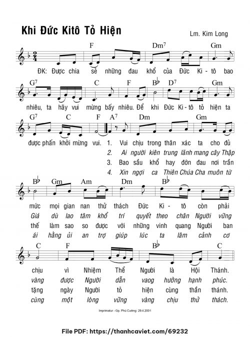 Khi Đức Kitô tỏ hiện - Lm. Kim Long - trang 1