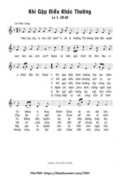 Khi gặp điều khác thường - Lm. Kim Long - trang 1