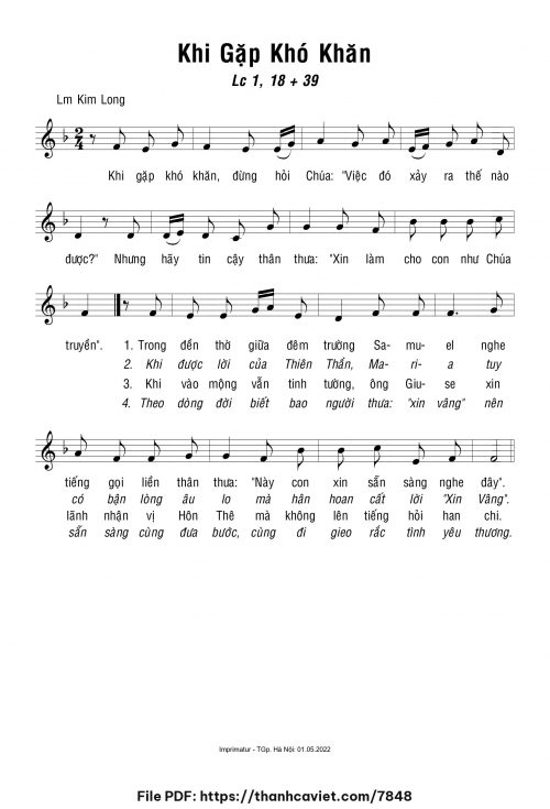 Khi gặp khó khăn - Lm. Kim Long - trang 1