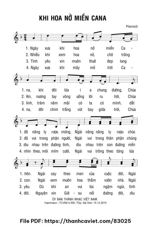 Khi hoa nở miền Cana - Phanxicô - trang 1
