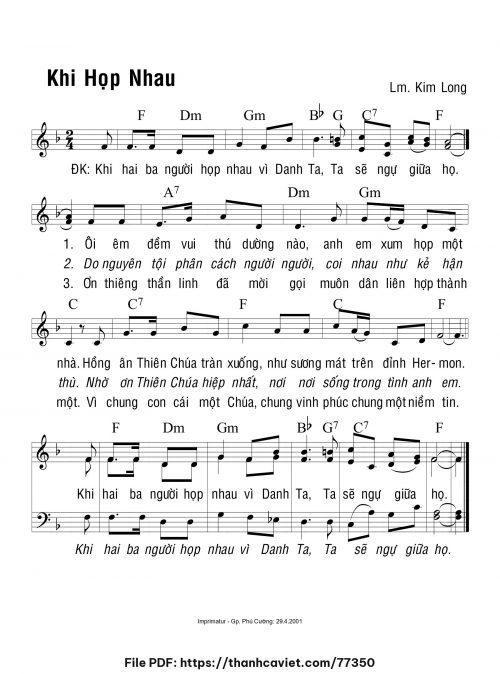 Khi họp nhau - Lm. Kim Long - trang 1